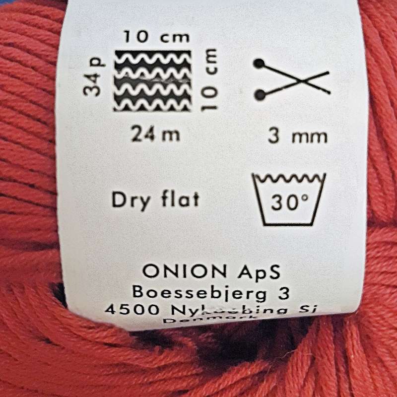 Label van een bol garen